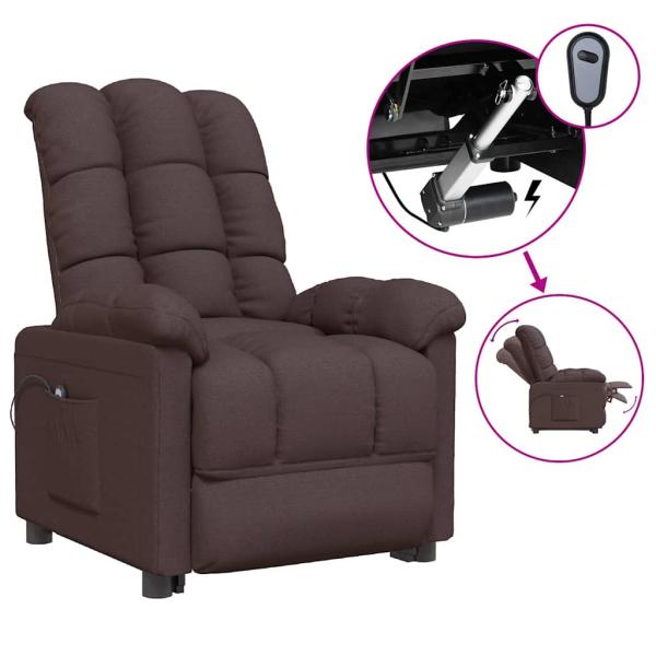 Relaxsessel Elektrisch Dunkelbraun Stoff