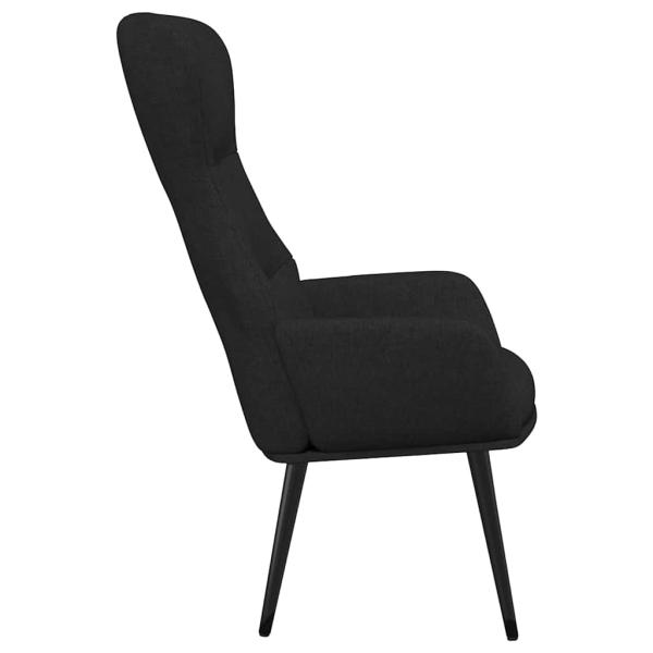 Relaxsessel mit Hocker Schwarz Stoff
