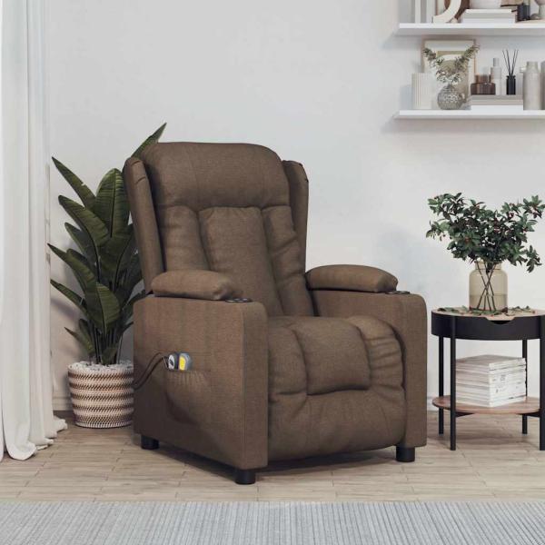 ARDEBO.de - Massagesessel Elektrisch Braun Stoff