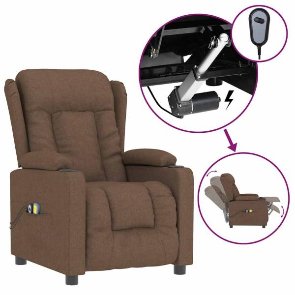 Massagesessel Elektrisch Braun Stoff