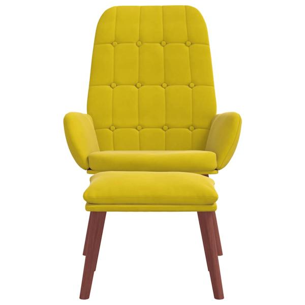 Relaxsessel mit Hocker Gelb Samt