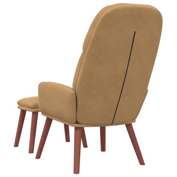 Relaxsessel mit Hocker Braun Samt