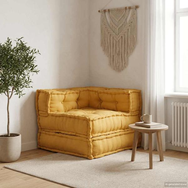 ARDEBO.de - Modulares Sofaelement Gelb 70x70x54 cm Stoff