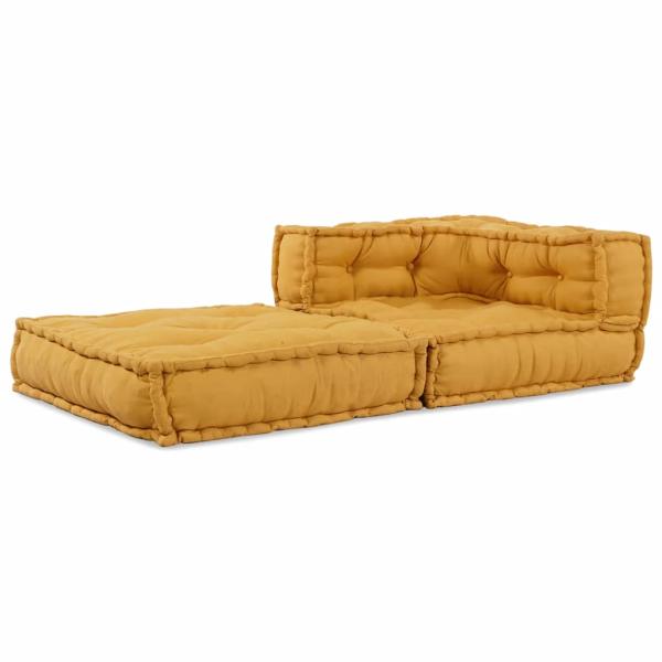 Modulares Sofaelement Gelb 70x70x54 cm Stoff