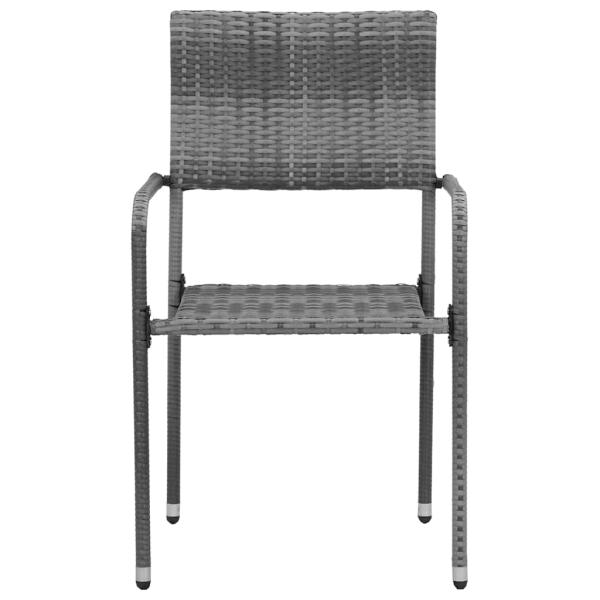 5-tlg. Garten-Essgruppe Poly Rattan Grau