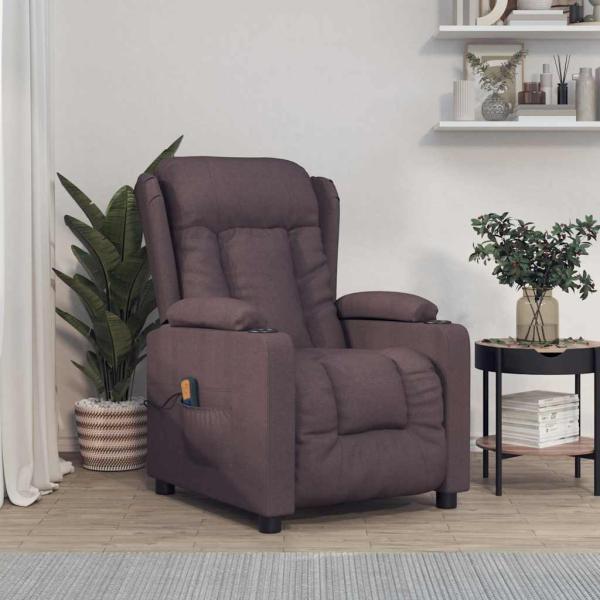 ARDEBO.de - Massagesessel Dunkelbraun Stoff