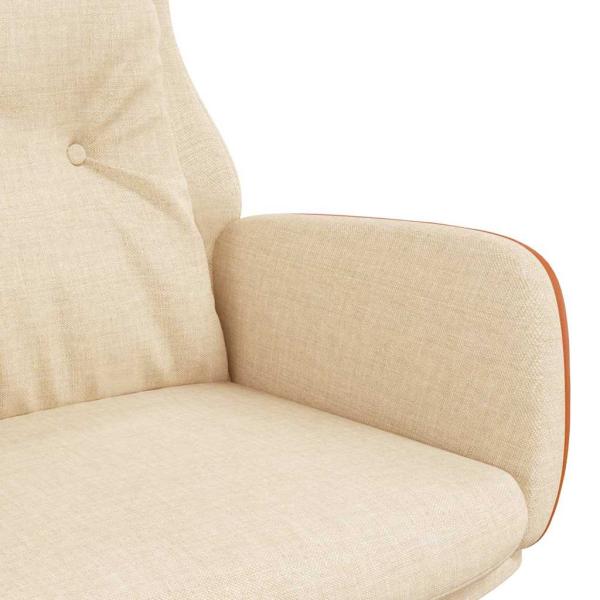 Relaxsessel Creme Stoff und PVC