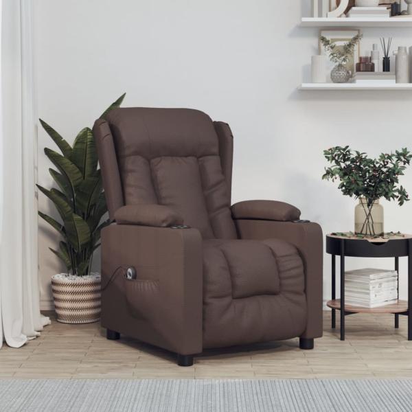 ARDEBO.de - Elektrischer Relaxsessel Braun Kunstleder