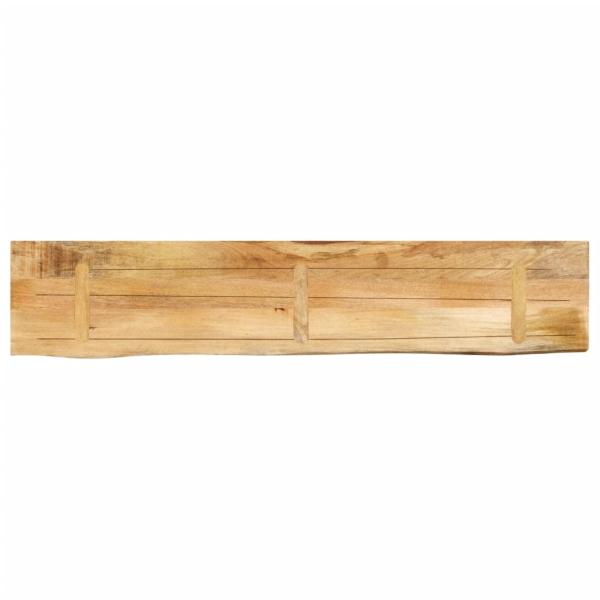 Tischplatte 140x30x2,5 cm Baumkante Massivholz Raues Mangoholz