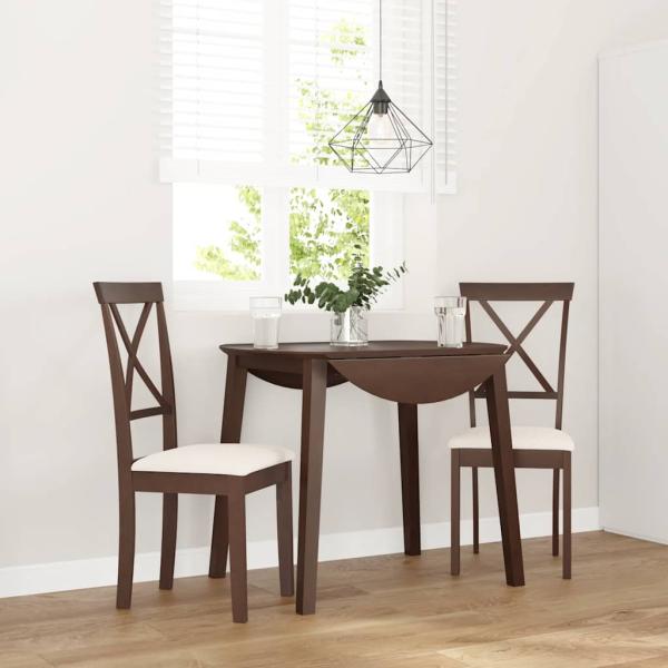 ARDEBO.de - Esszimmerst?hle mit Kissen 2 Stk. Braun Massivholz Gummibaum