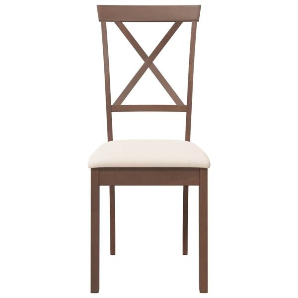 Esszimmerst?hle mit Kissen 2 Stk. Braun Massivholz Gummibaum