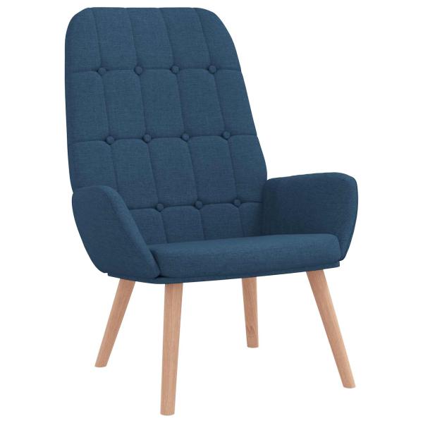 Relaxsessel mit Hocker Blau Stoff