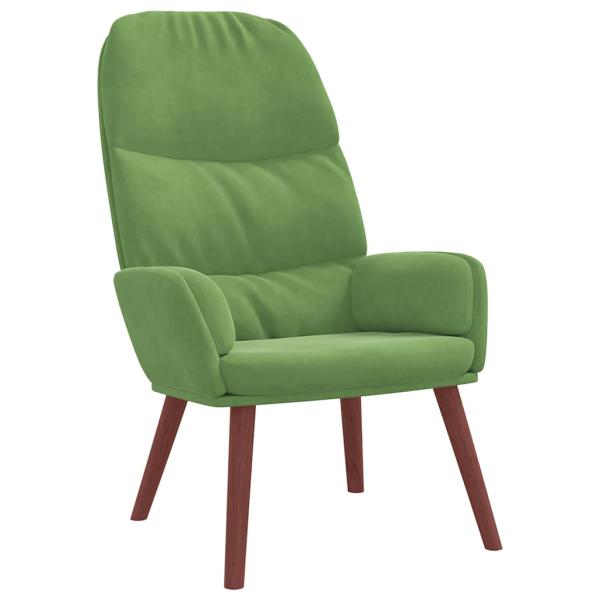 Relaxsessel mit Hocker Hellgrün Samt