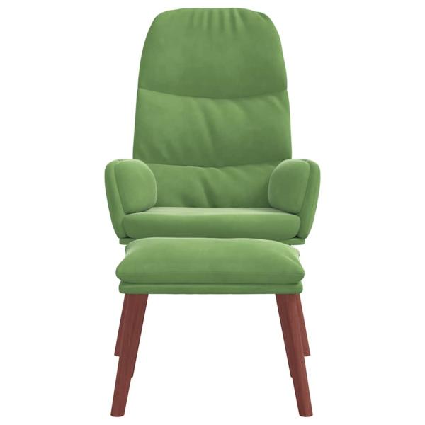 Relaxsessel mit Hocker Hellgrün Samt