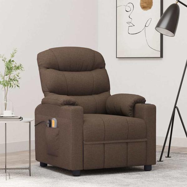 ARDEBO.de - Massagesessel Elektrisch Braun Stoff