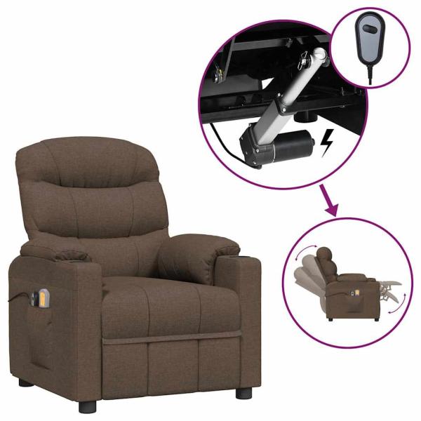 Massagesessel Elektrisch Braun Stoff