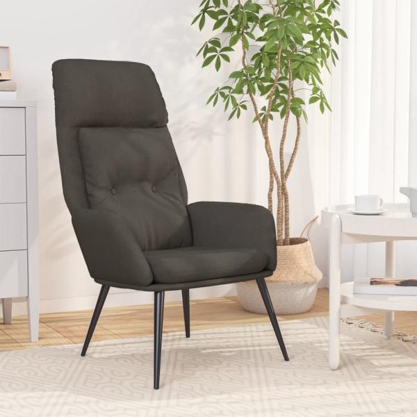 ARDEBO.de - Relaxsessel Dunkelgrau Wildleder-Optik