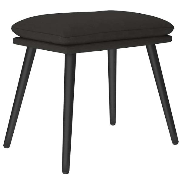 Relaxsessel mit Hocker Schwarz Stoff