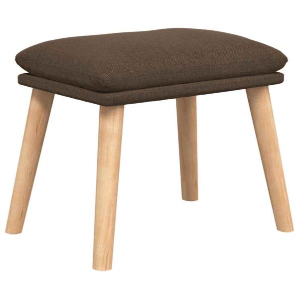 Relaxsessel mit Hocker Braun Stoff