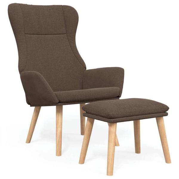 Relaxsessel mit Hocker Taupe Stoff