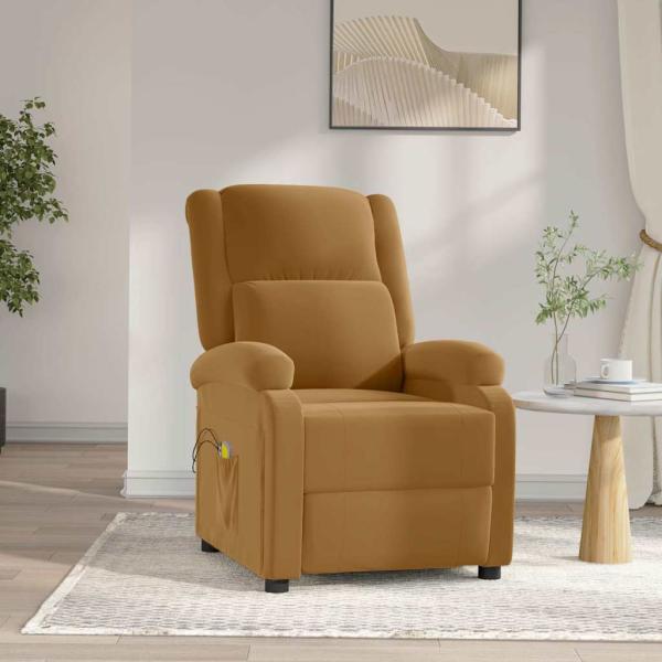 ARDEBO.de - Massagesessel Elektrisch Braun Samt