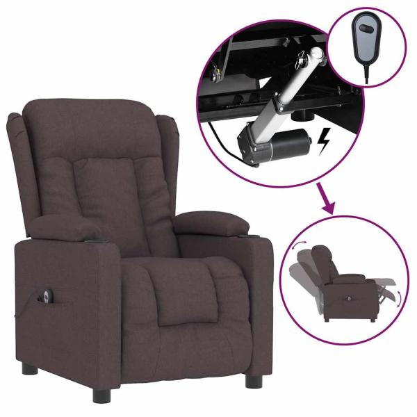 Relaxsessel Elektrisch Dunkelbraun Stoff