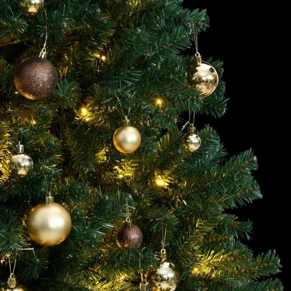 Künstlicher Weihnachtsbaum Klappbar 300 LEDs & Kugeln 240 cm