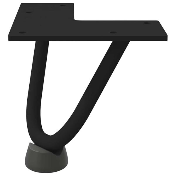 Haarnadelbeine für Couchtisch 4 Stk. Schwarz 10 cm Massivstahl