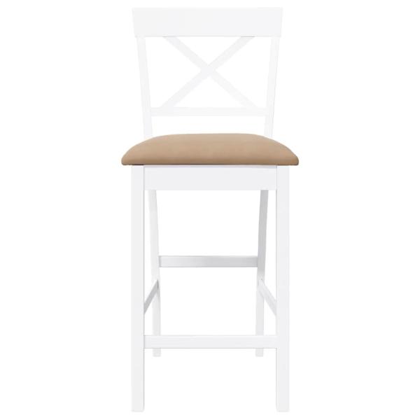 Barhocker mit Kissen 2 Stk. Wei? Massivholz Gummibaum