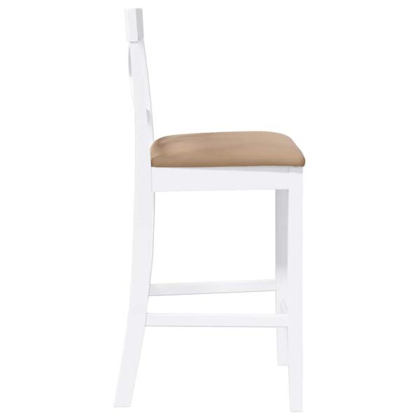 Barhocker mit Kissen 2 Stk. Wei? Massivholz Gummibaum