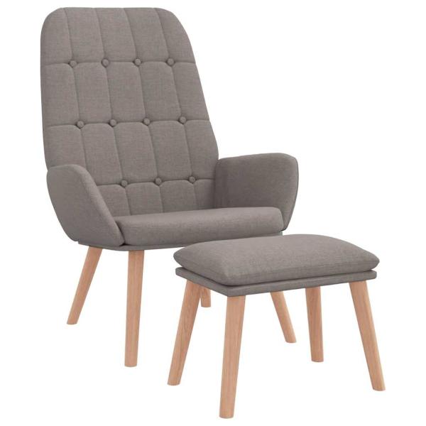 Relaxsessel mit Hocker Taupe Stoff