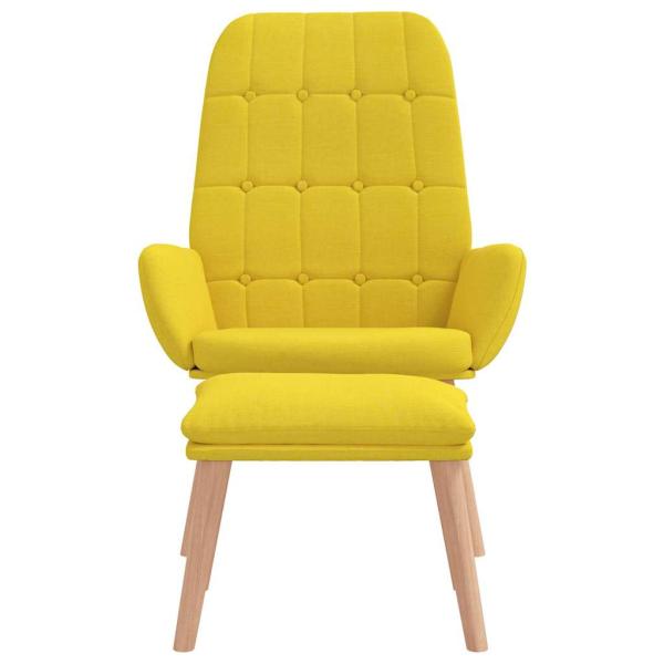 Relaxsessel mit Hocker Hellgelber Stoff