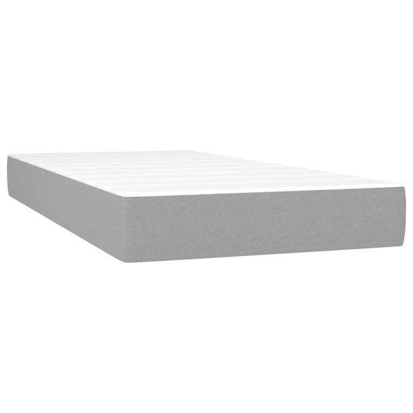 Taschenfederkernmatratze Mittel Hellgrau 100x203x20 cm Stoff