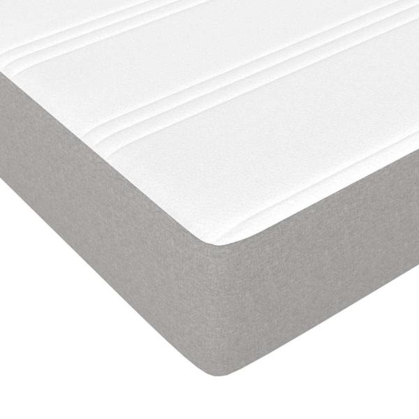 Taschenfederkernmatratze Mittel Hellgrau 100x203x20 cm Stoff