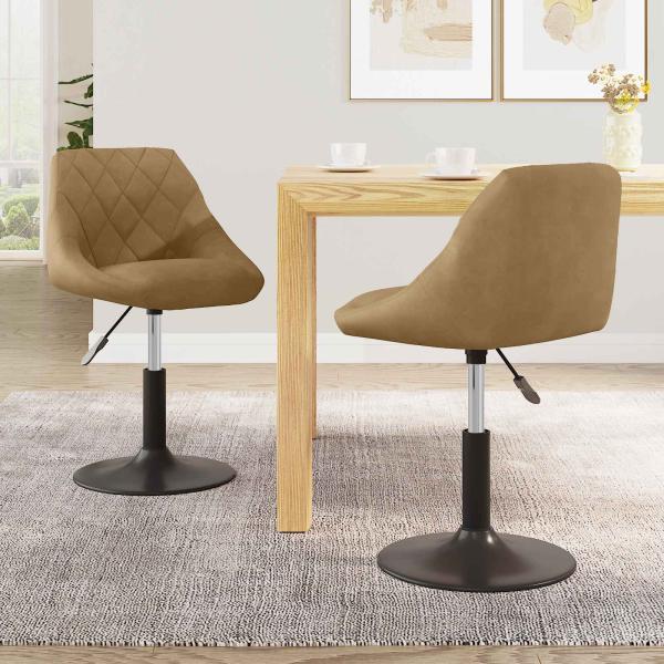 ARDEBO.de - Drehbare Esszimmerstühle 2 Stk. Kunstleder Braun