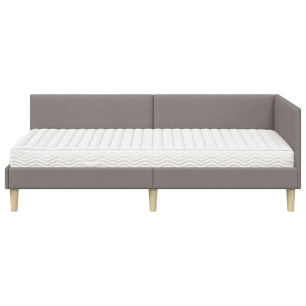 Eckbettgestell mit Matratze Sonstiges 2 Stk. Taupe Stoff