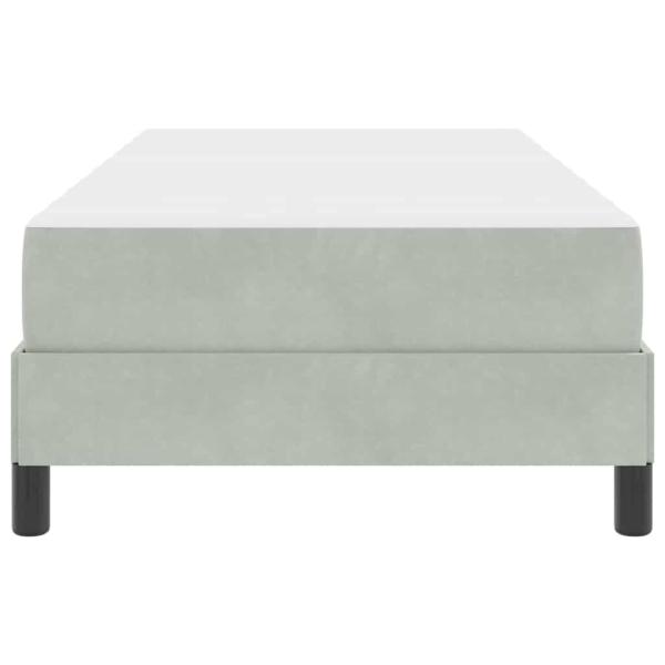 Boxspringbett mit Matratze Hellgrau 100 x 210 cm Stoff