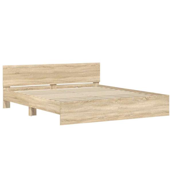 Bettgestell mit Kopfteil Sonoma 193 x 203 cm Holzwerkstoff