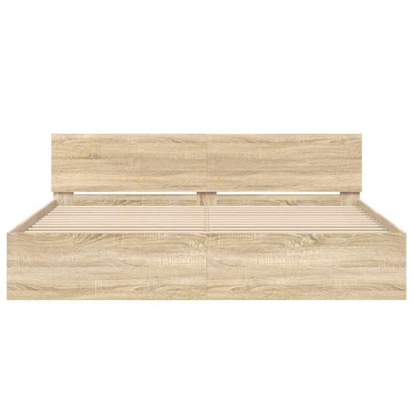 Bettgestell mit Kopfteil Sonoma 193 x 203 cm Holzwerkstoff