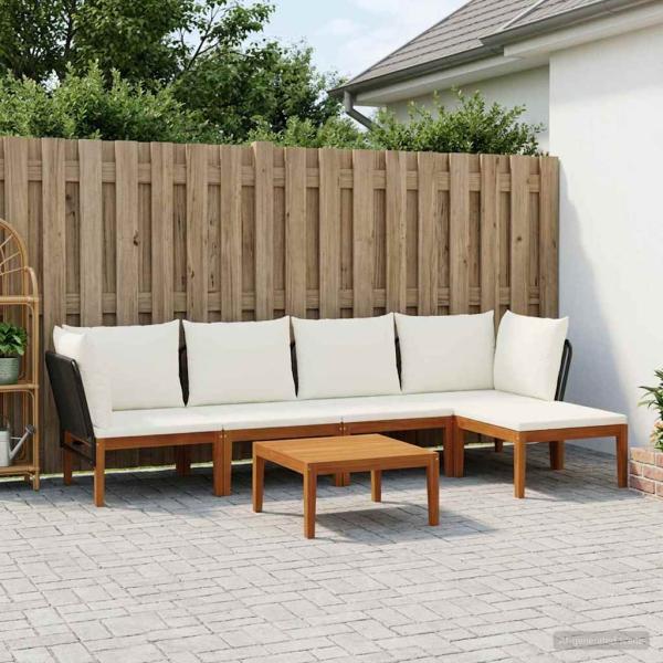 ARDEBO.de - 6 stk. Massives Akazienholz & Seil Natur