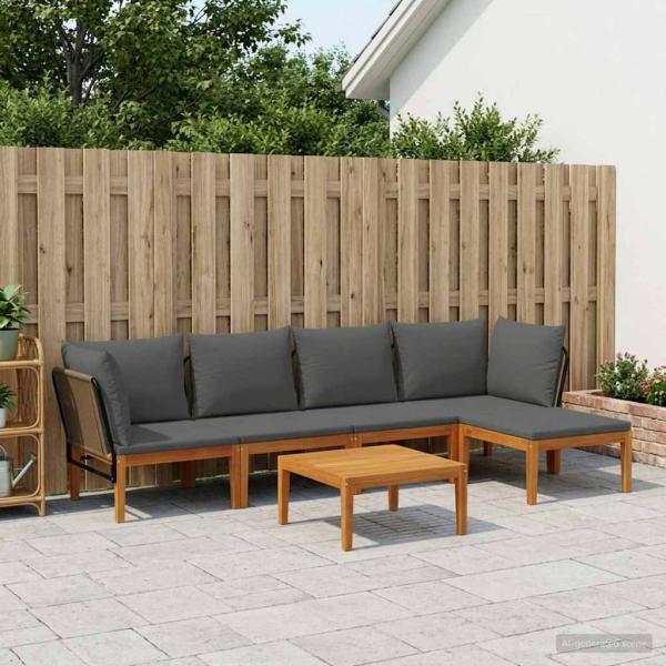 ARDEBO.de - 6 stk. Massives Akazienholz & Seil Natur
