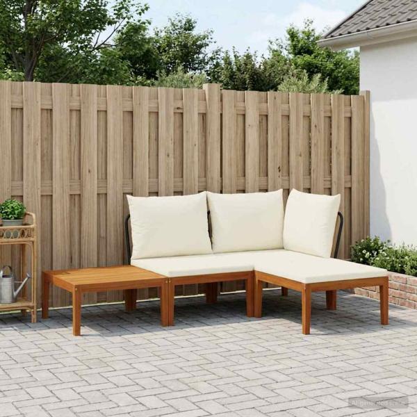ARDEBO.de - 4 stk. Massives Akazienholz & Seil Natur