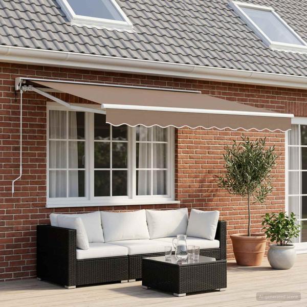 ARDEBO.de - Einziehbare Markise Taupe 4 x 2 m Polyester und Aluminium