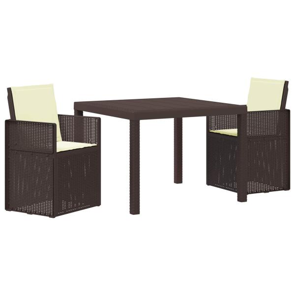 Garten Essgruppe 3 stk. Braun und Creme PP