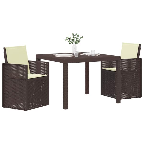 Garten Essgruppe 3 stk. Braun und Creme PP