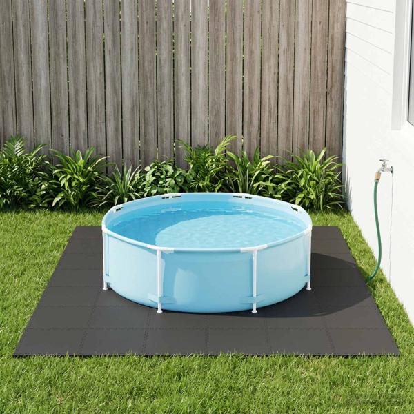 ARDEBO.de - Pool Bodenschutzmatte 40 stk. Schwarz 14,4 m² EVA-Schaum