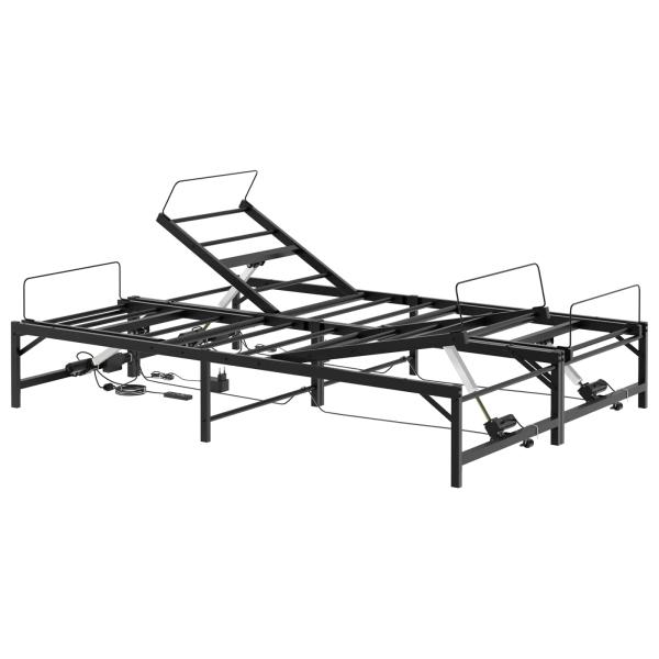 Elektrisch verstellbares Bettgestell Schwarz 120 x 200 cm Stahl