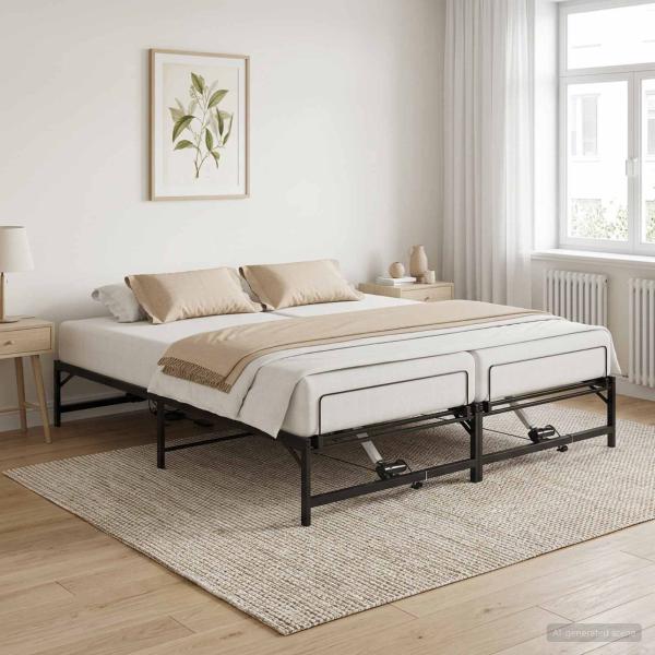 Elektrisch verstellbares Bettgestell Schwarz 96 x 200 cm Stahl