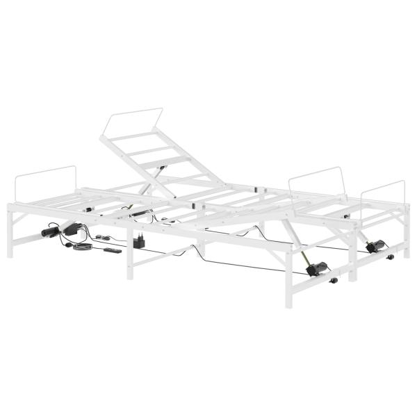 Elektrisch verstellbares Bettgestell Weiß 140 x 200 cm Stahl