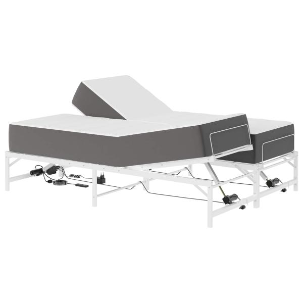 Elektrisch verstellbares Bettgestell Weiß 140 x 200 cm Stahl